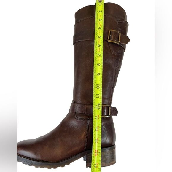 Fabianelli Sequoia Brown Leather Knee High Tall Riding Boots - Picture 10 of 16